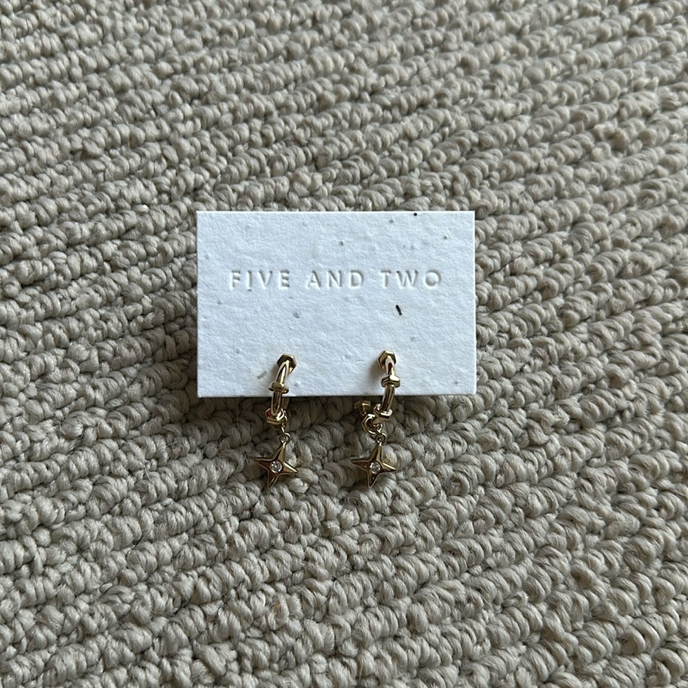 Five and two earrings